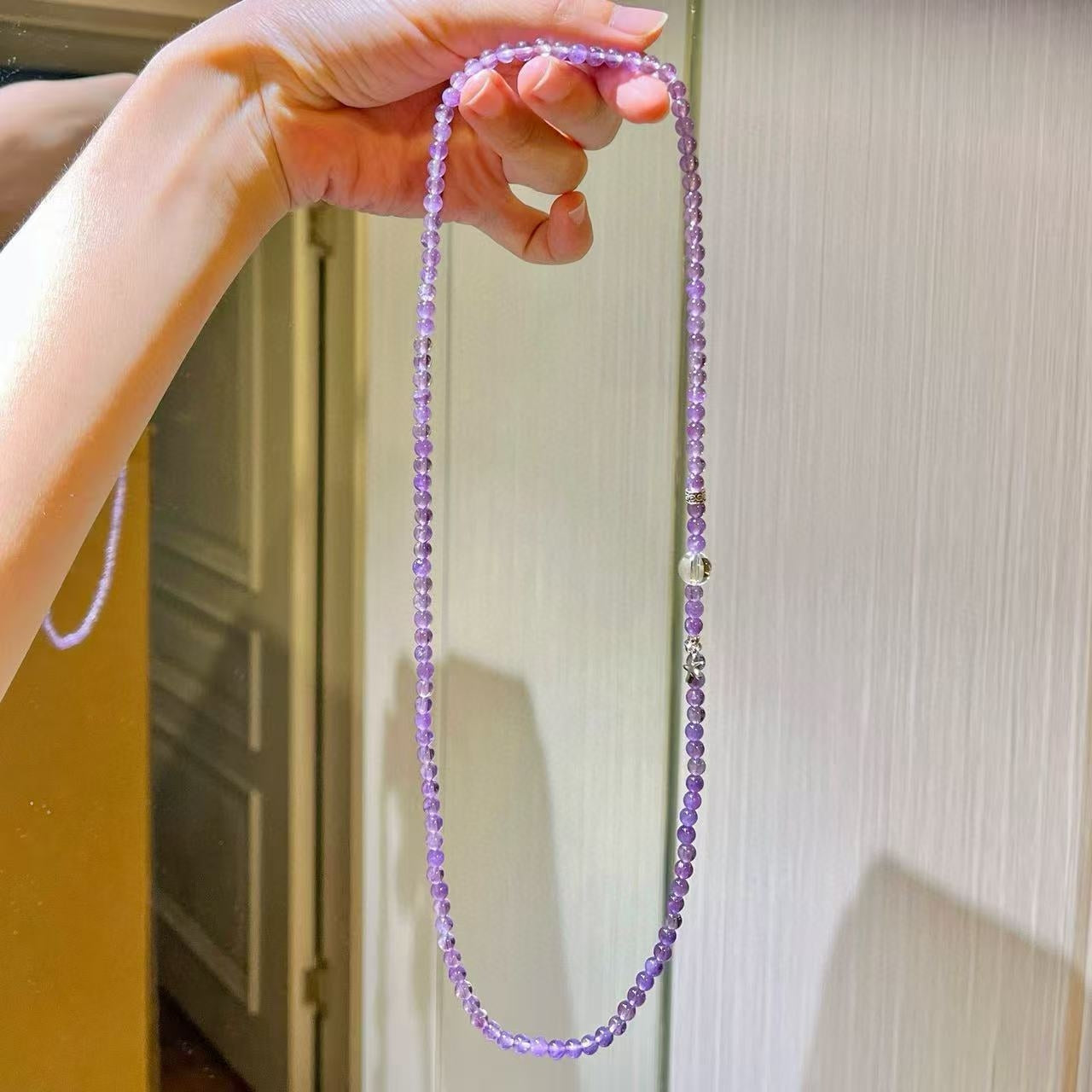 Sterling Silver Designer Premium Natural Amethyst Multi-Stack Bracelet