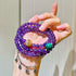 Sterling Silver Designer Natural Amethyst, Malachite & Tiger's Eye Multi-Stack Bracelet with Fringe Accents