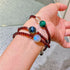 Sterling Silver Designer Premium Natural Garnet Malachite Gray Moonstone & Tiger's Eye Multi-Stack Bracelet
