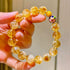 10M Maillard Style Natural High-Quality Citrine Yellow Tower Crystal Antique Amber Bracelet