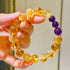 10mm Maillard-Style Natural Beaded Bracelet Featuring High-Quality Citrine Amethyst Faceted Yellow Tower Crystal
