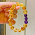 10mm Maillard-Style Natural Beaded Bracelet Featuring High-Quality Citrine Amethyst Faceted Yellow Tower Crystal