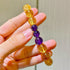 10mm Maillard-Style Natural Beaded Bracelet Featuring High-Quality Citrine Amethyst Faceted Yellow Tower Crystal