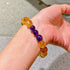 10mm Maillard-Style Natural Beaded Bracelet Featuring High-Quality Citrine Amethyst Faceted Yellow Tower Crystal