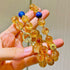 10mm Natural High-Quality Citrine Yellow Tower Crystal Lapis Lazuli Vintage Lariat Necklace