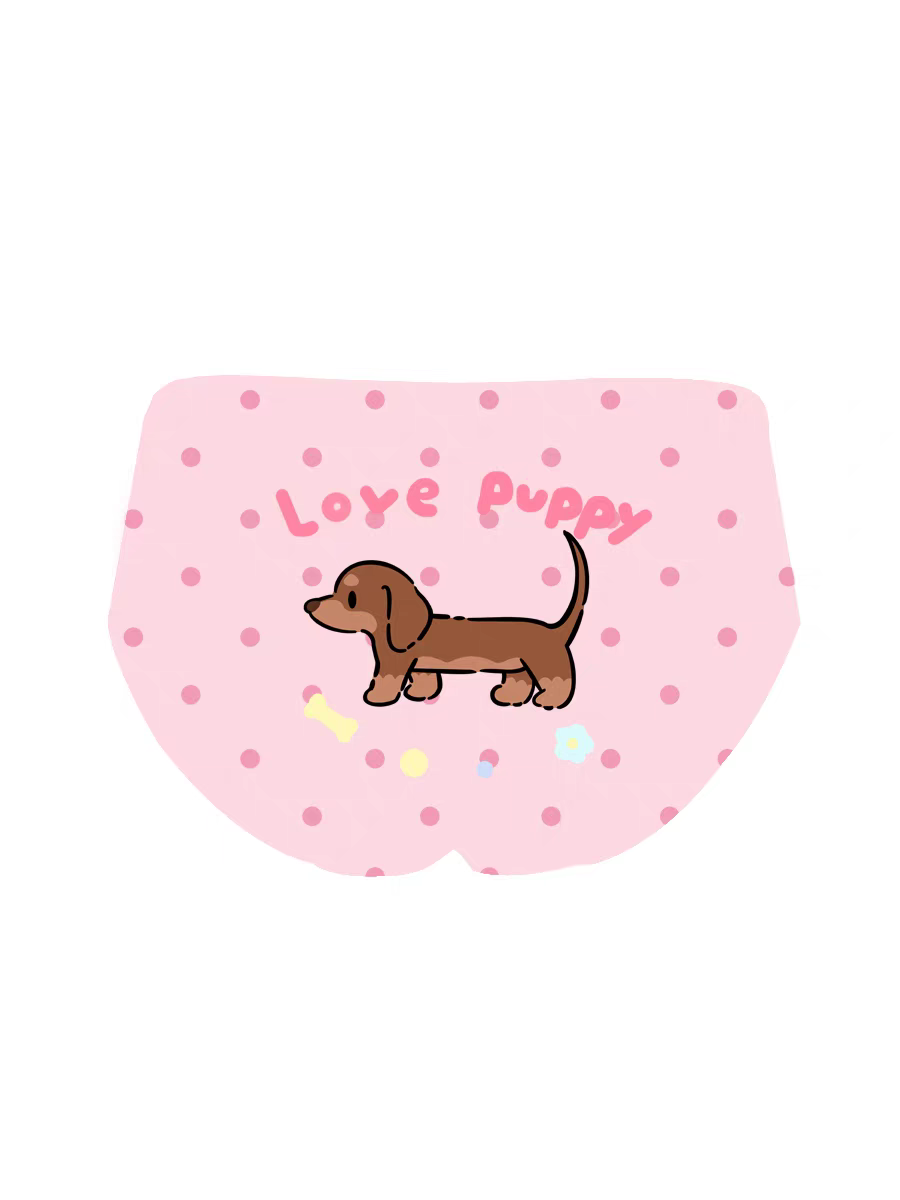 Pure desire cartoon ice facial mask underpants female cotton crotch dachshund dog seamless comfortable thin