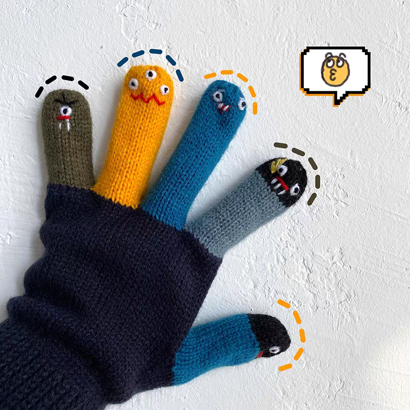Handmade Creative Woolen Gloves Oversized Funny Alien