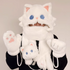 Cute cat scarf, hat, gloves, one piece plush warm hooded scarf, winter girl gift