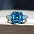 Luxurious square high carbon diamond 7 carat ring jewelry cushion cut wedding ring - MOWTE