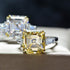 Luxurious square high carbon diamond 7 carat ring jewelry cushion cut wedding ring - MOWTE