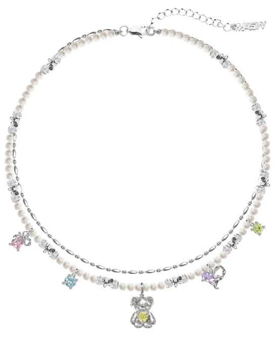 Original Design Sweet and Cute Bear Necklace Millennium Style Sweater - MOWTE