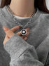 Pure silver smiley face hip-hop fashion exquisite double-layer layered sweater sweatshirt chain - MOWTE
