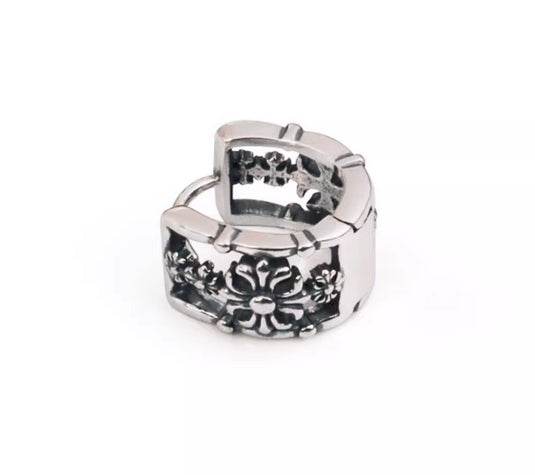 Temperament Couple 925 Sterling Silver Earrings Personalized Crow Style Silver Hip-Hop Street Ear Ring - MOWTE