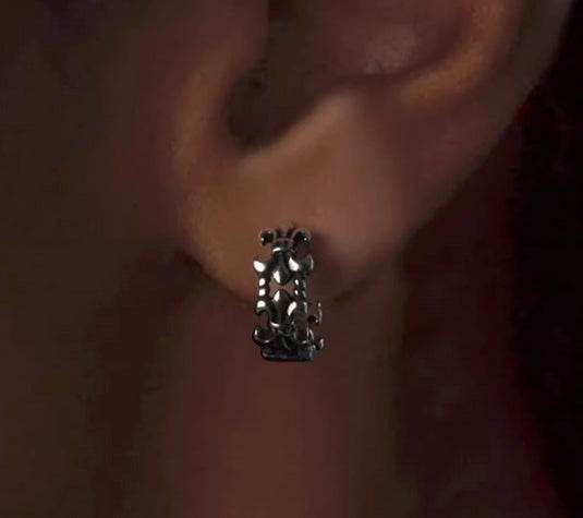 Temperament Couple 925 Sterling Silver Earrings Personalized Crow Style Silver Hip-Hop Street Ear Ring - MOWTE