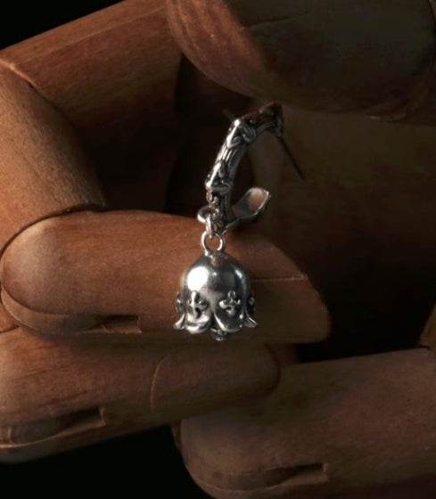 Men's Sterling Silver Stud Earrings Silver Jewelry Gothic Earrings - MOWTE