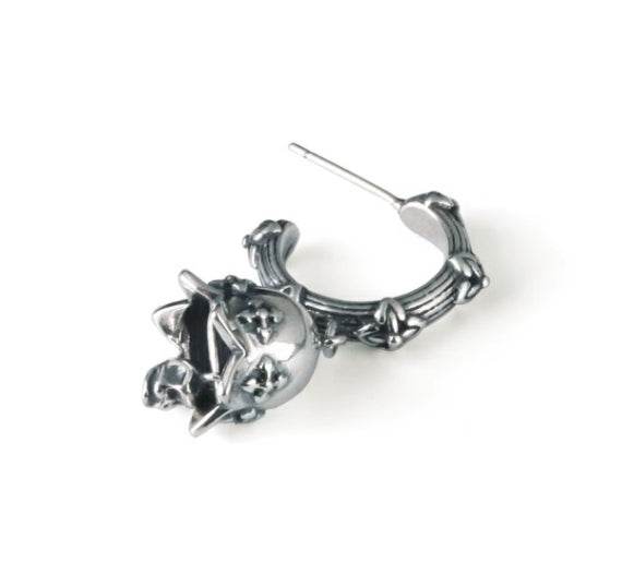 Men's Sterling Silver Stud Earrings Silver Jewelry Gothic Earrings - MOWTE