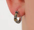 Men's sterling silver earrings two-tone vintage silver earrings - MOWTE