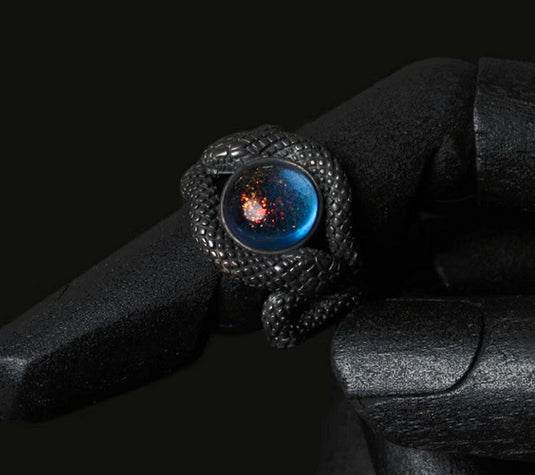 Sterling silver ring men's personalized double snake original design hip-hop handsome trendy lover gift - MOWTE