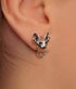 Pure silver earrings Sphinx cat personality male and female temperament handsome and trendy earrings - MOWTE