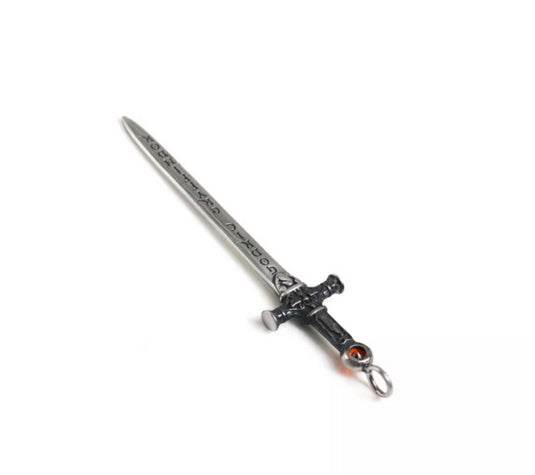 Sterling Silver Necklace Goblin Sword Silver Pendant Gothic Slytherin Accessories - MOWTE