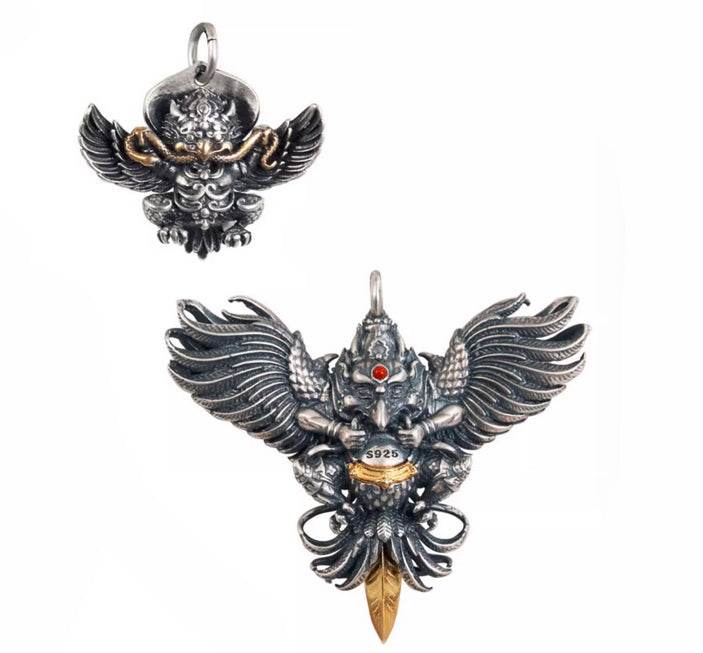 Sterling Silver Necklace Pendant Retro Mythical Silver Ornament Chain - MOWTE