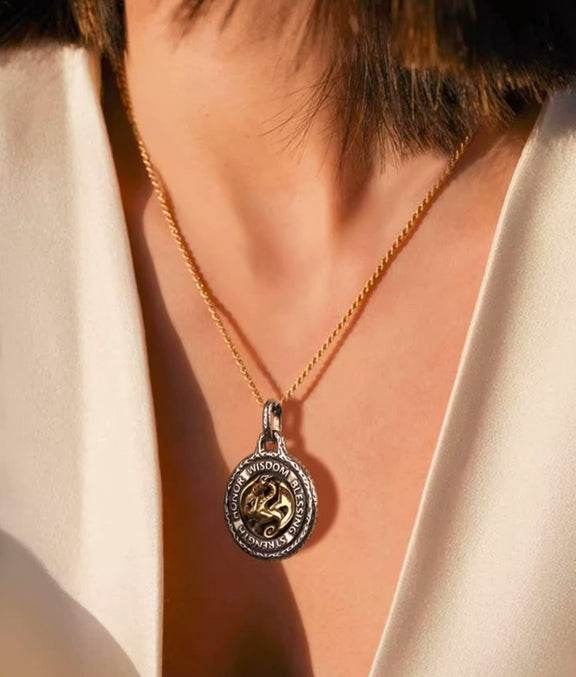 Sterling silver necklace six-pointed star handmade retro original design men's and women's accessories trendy chain - MOWTE