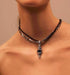 Sterling silver necklace power stone pendant - MOWTE