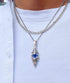 Sterling silver necklace power stone pendant - MOWTE