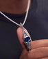Sterling silver necklace power stone pendant - MOWTE