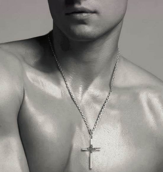 Silver Cross Necklace - MOWTE