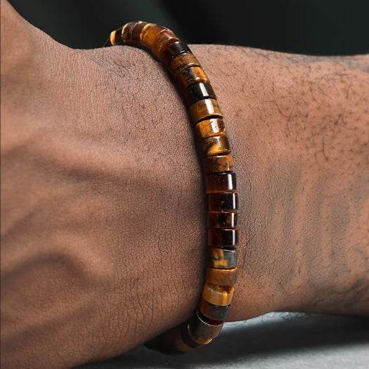 Tiger eye stone bracelet bracelet men and women retro trend all-match tiger eye stone beaded hand jewelry - MOWTE