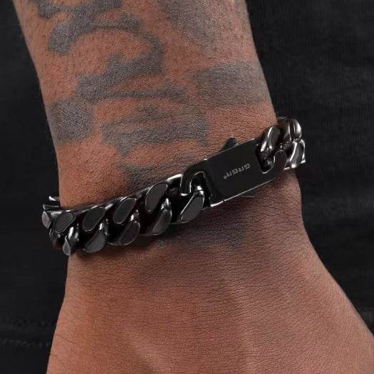 Three-dimensional cutting Cuban chain bracelet hip-hop men's trendy fashion - MOWTE
