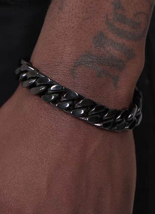 Three-dimensional cutting Cuban chain bracelet hip-hop men's trendy fashion - MOWTE
