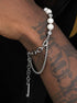 Original natural pearl splicing double layer stacking bracelet for men and women hip hop personality - MOWTE