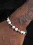 Original natural pearl splicing double layer stacking bracelet for men and women hip hop personality - MOWTE