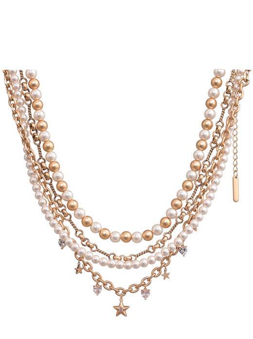 Star Baroque Multi layer Pearl Necklace for Women's Fashion Clavicle Chain - MOWTE