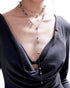 Silver gray pearl starry sky necklace with long necklace design - MOWTE