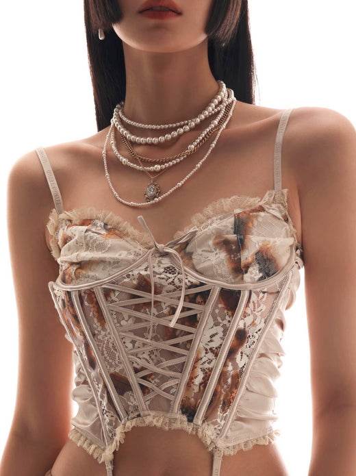 Pearl necklace women's multi-layer layered strap necklace - MOWTE