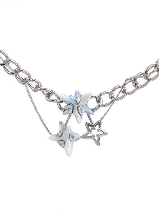 Stars necklace women's multi-layer fashion pendant - MOWTE