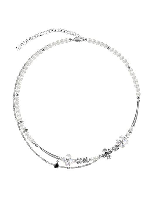 Sweet flower bead necklace feminine short necklace - MOWTE