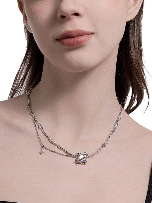 Stars attract each other high-end feeling starry necklace simple temperament hoodie chain - MOWTE