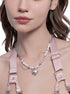 Pink heart-shaped bead necklace luxury women's couple high-end necklace - MOWTE