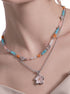 Sweet bead flower necklace double layered cute necklace - MOWTE