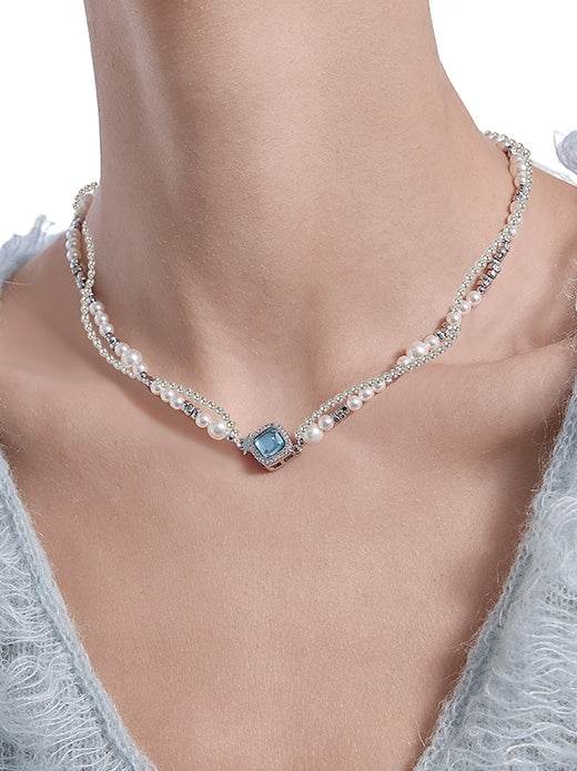 Original design Double layered wrapped pearl necklace for women - MOWTE