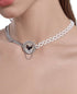 Original Design French Retro Diamond Inlaid Cat Necklace Splicing Chain Pearl Clavicle Chain - MOWTE