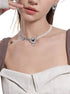 Original Design French Retro Diamond Inlaid Cat Necklace Splicing Chain Pearl Clavicle Chain - MOWTE