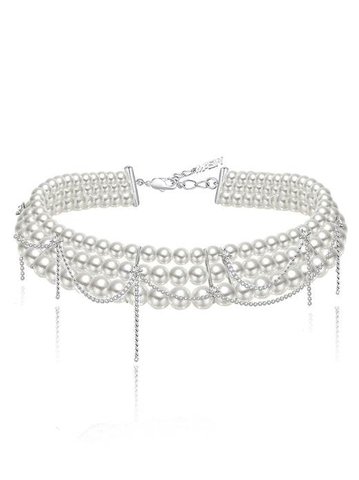 Pearl Layered Choker - MOWTE