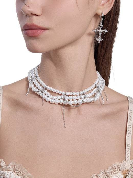 Pearl Layered Choker - MOWTE