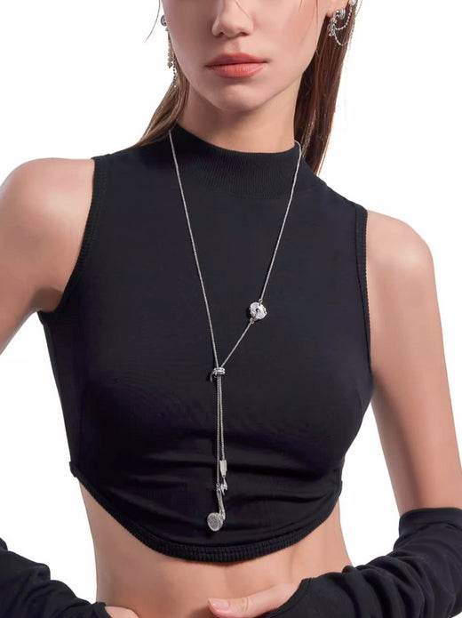 Original Design Jumping Note Series New Earphone Shaped Necklace Creative Simple Sweater Chain - MOWTE