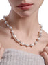 Round high gloss pearl necklace versatile for commuting layered necklace for wearing - MOWTE